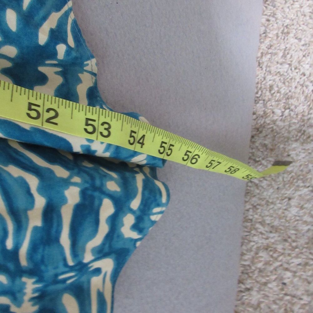 Sundance Maxi Dress Women 8 Teal Marbled Salma Asymmetrical Hem Flowy Beach - Picture 6 of 11
